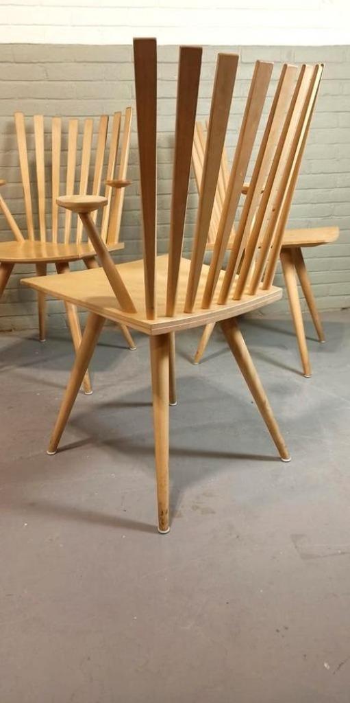 Set Van 5 Deens Design 'mikado' Stoelen, Kvist image 8