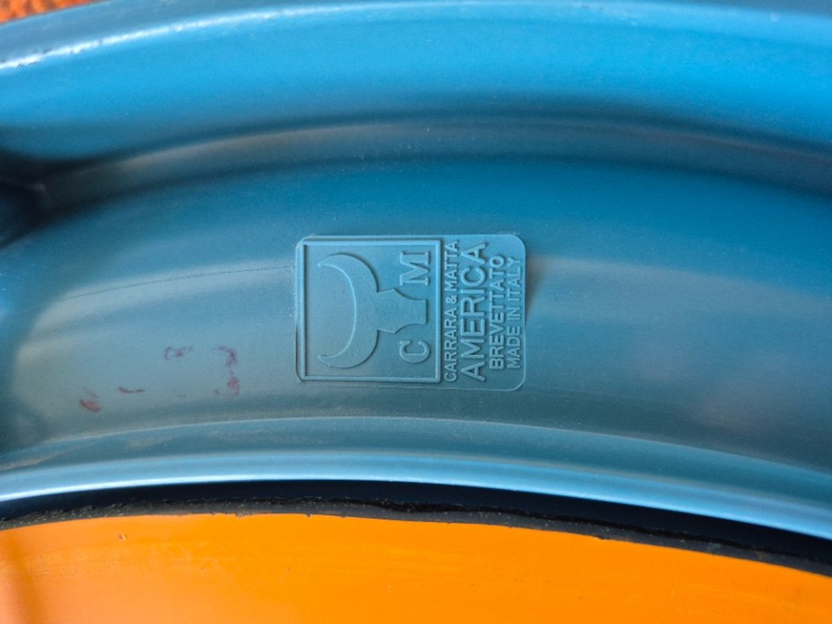 Carrara & Matta Spiegel. Vintage Xl Ronde Spiegel Blauw. image 9