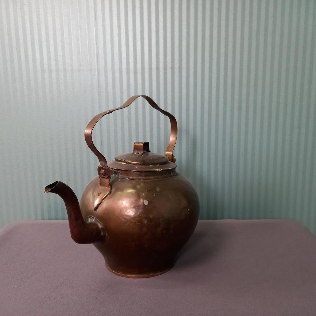 Schitterende Antieke Koperen Gehamerde Appelketel image 3