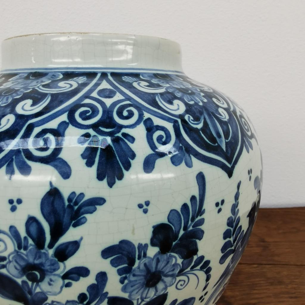 Vintage Delftsblauwe Vaas, Bloemenvaas Porselein 012 image 3