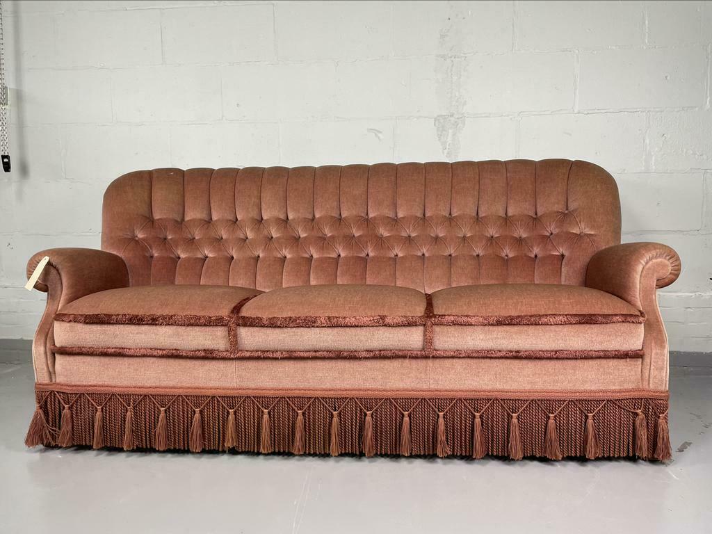vintage bank roze 3 zitsbank hollywood regency vintage reliving