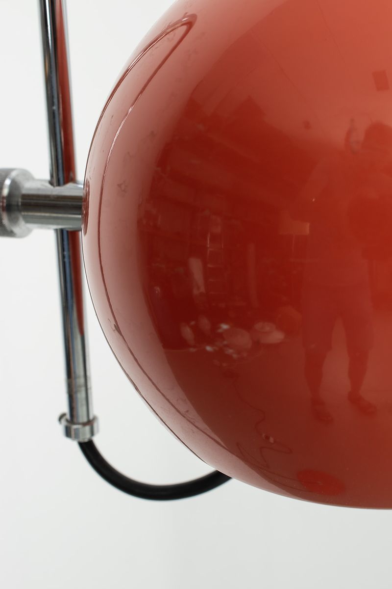 Oranje 70's Vloerlamp Met Verstelbare Bol image 4
