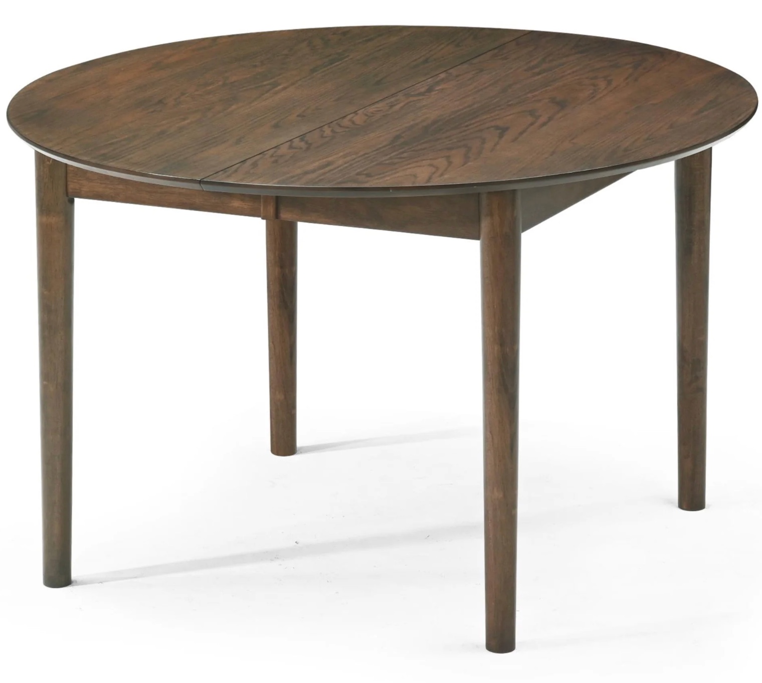 Maggie Round Dining Table In Smoked Oak Veneer With 120/160/200 Cm Extension - Includes 2 Extra Leaves. image 2