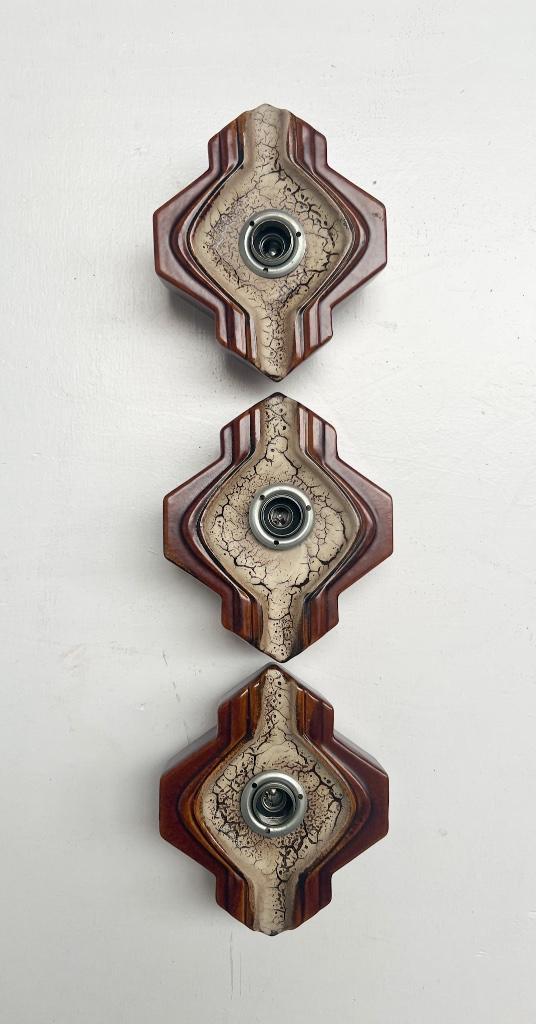 Set Van 3 Keramieken Wandlampen Van Pan Keramik, 1960's image 8