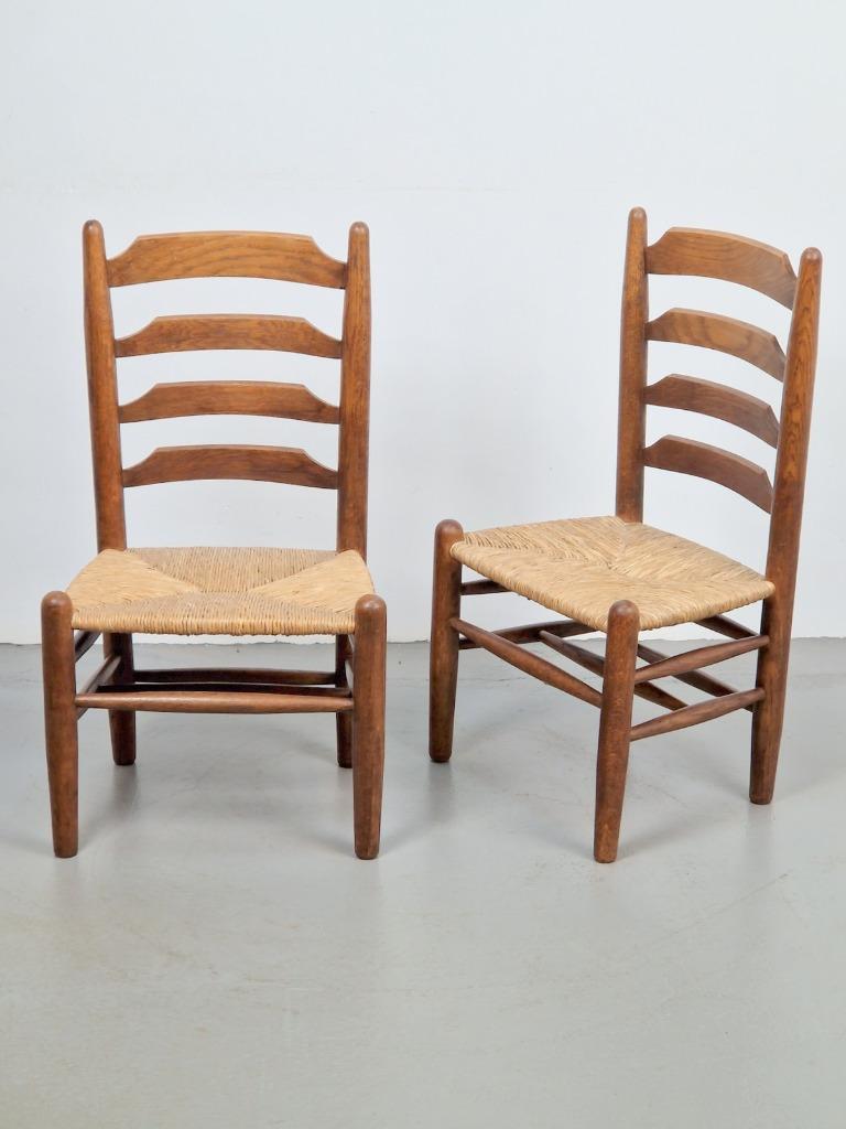 Set 2 Vintage Brutalist Charlotte Perriand Stoel Japandi '60 image 2