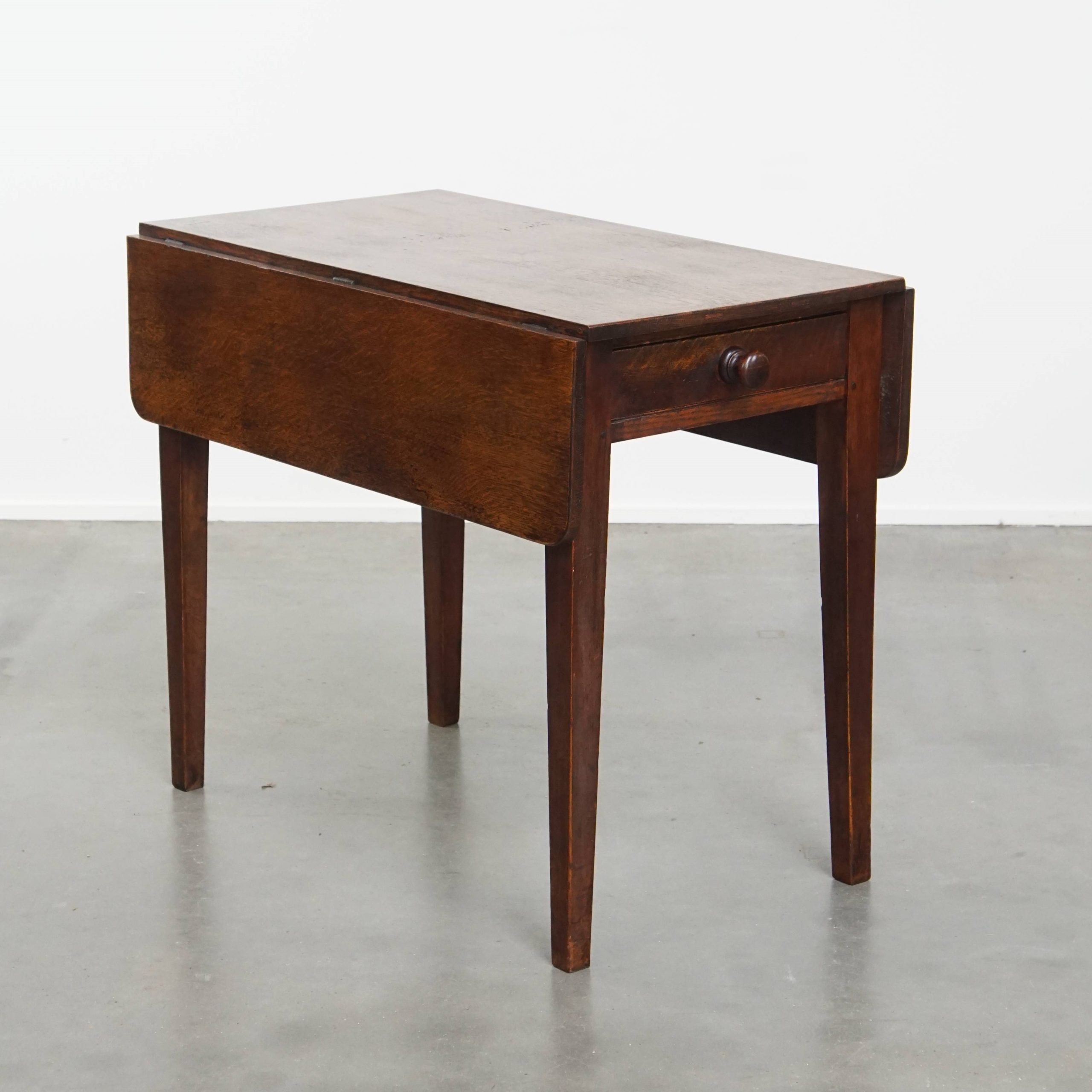 Leuke En Praktische Engelse Antieke Pembroke/ Side Table/ Eettafeltje Van Eikenhout image 2