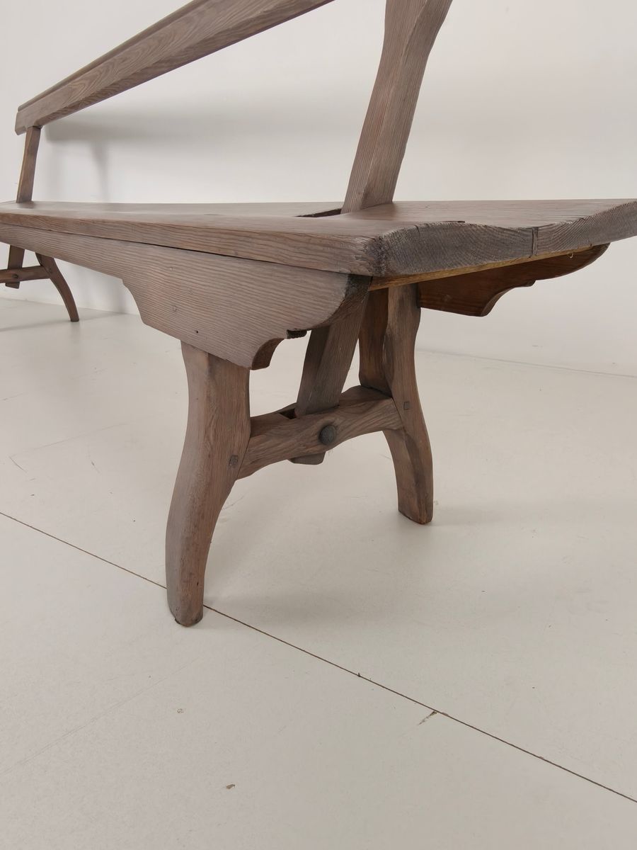 Victoriaanse Spoorwegbank Hout – Zeldzaam Ontwerp Met Omkeerbare Rugleuning image 8