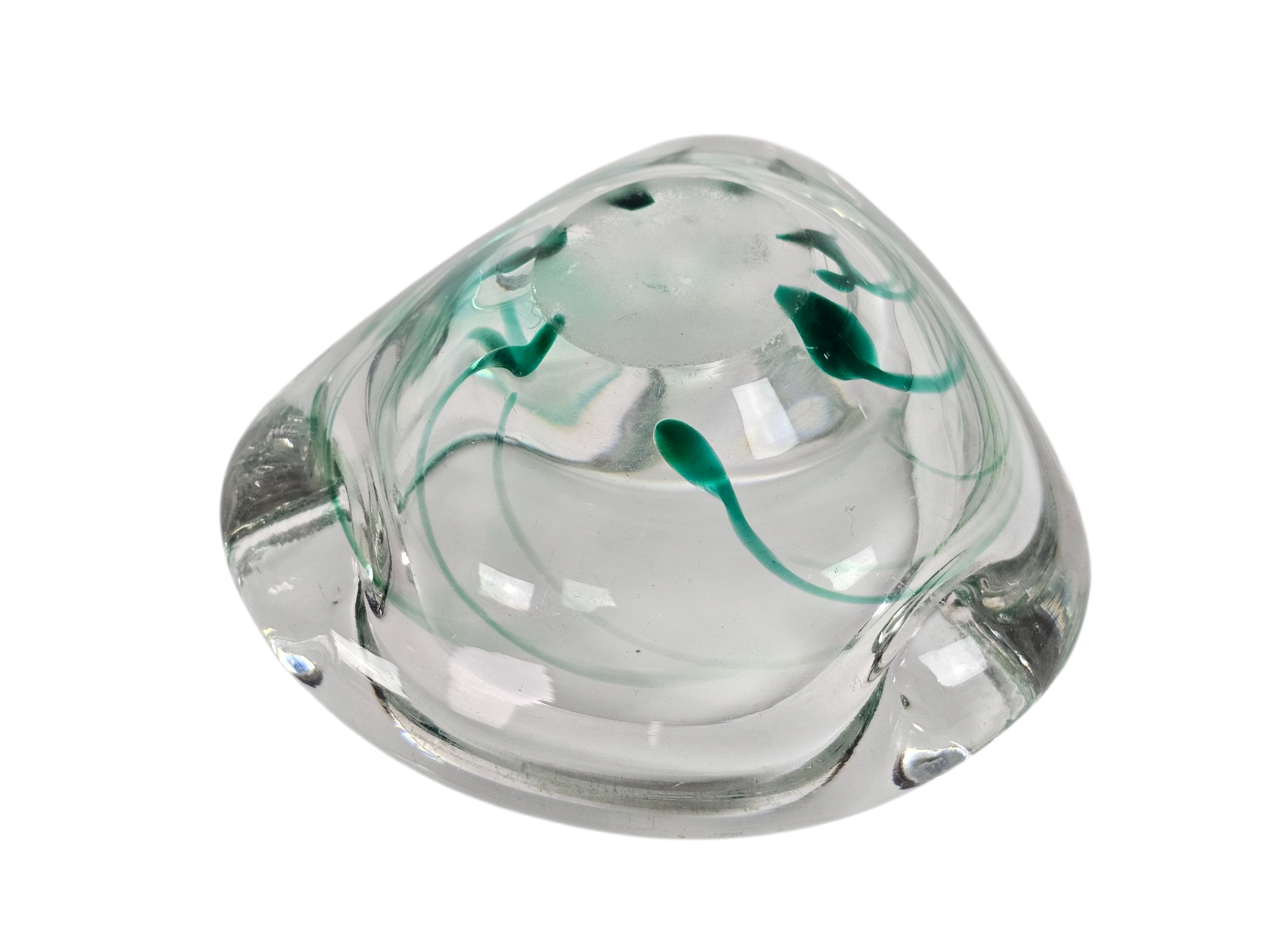 Kristalunie Maastricht - Max Verboeket - Geslingerde Kleuren Van Helder Glas Met Groen - 60's image 5