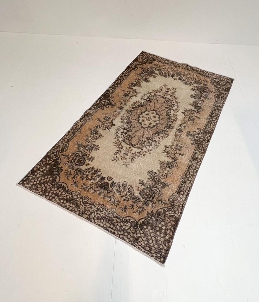 Bruin En Roze Vintage Yuruk Vloerkleed 112 X 207 Cm image 4