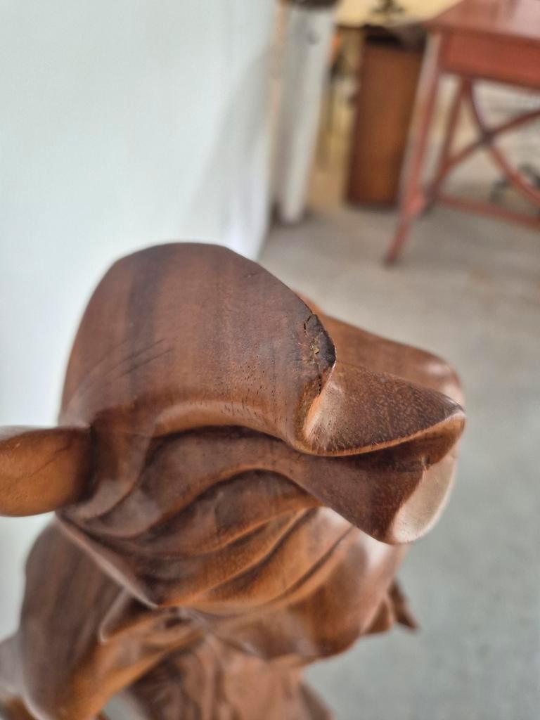 Groot Balinees Beeld Man Met Haan Bali Hout 105 Cm image 7