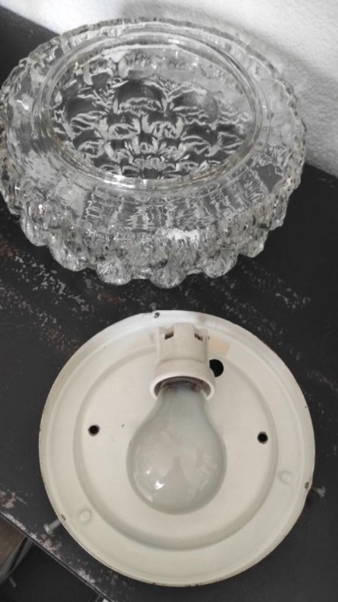 Vintage Plafondlamp Glas Bloem image 6