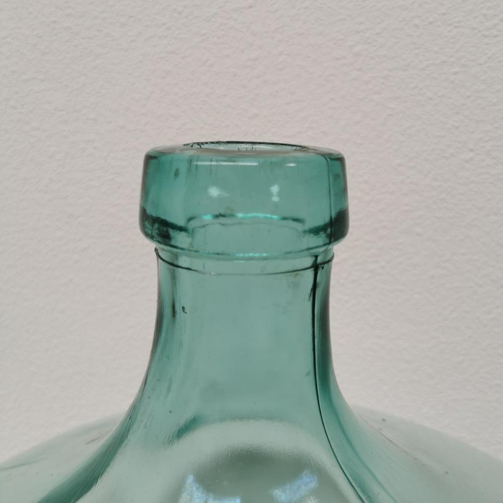 Brocante Glazen Dame Jeanne Vaas Wijnfles, Gistfles Glas 411 image 4