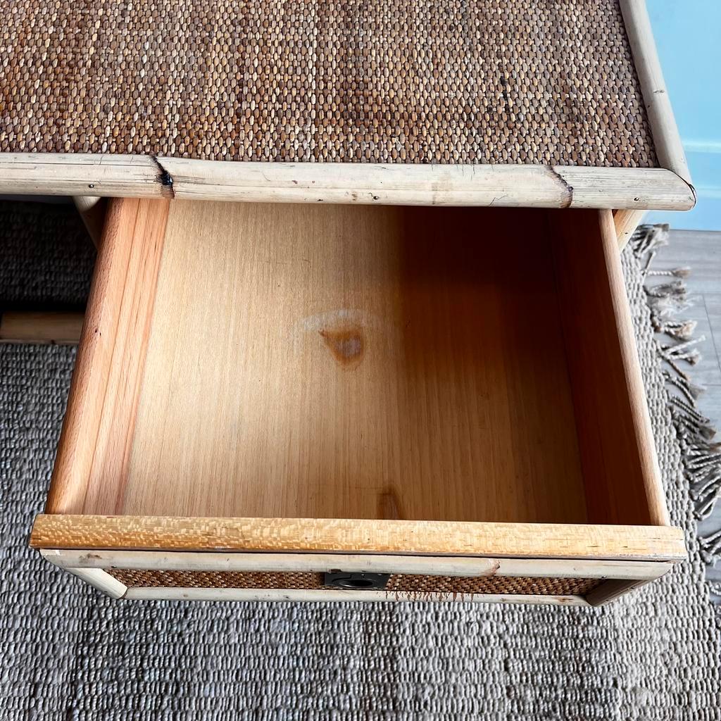 Rotan Bamboe Bureau Italiaans Design Vintage image 8