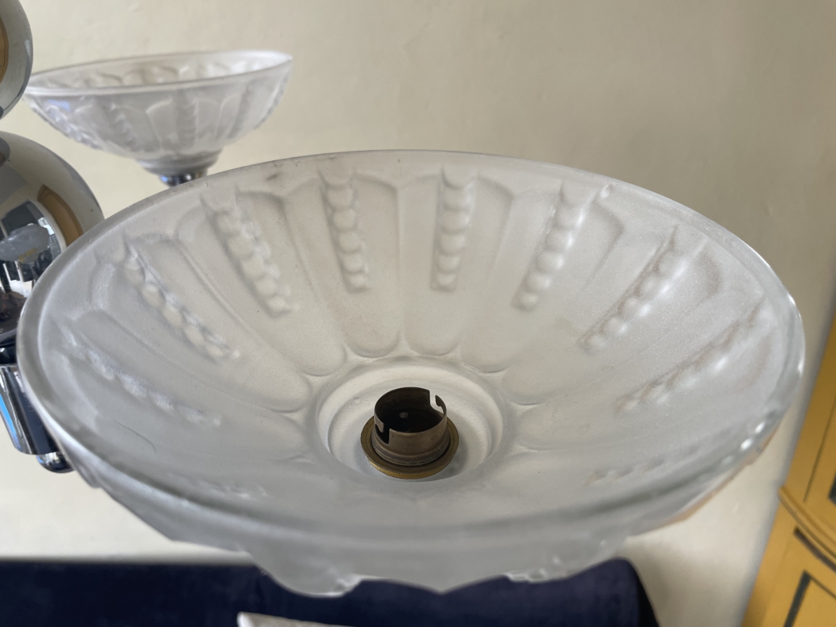 Lamp Hanglamp Art Deco 1930 Verchroomd Frans image 1
