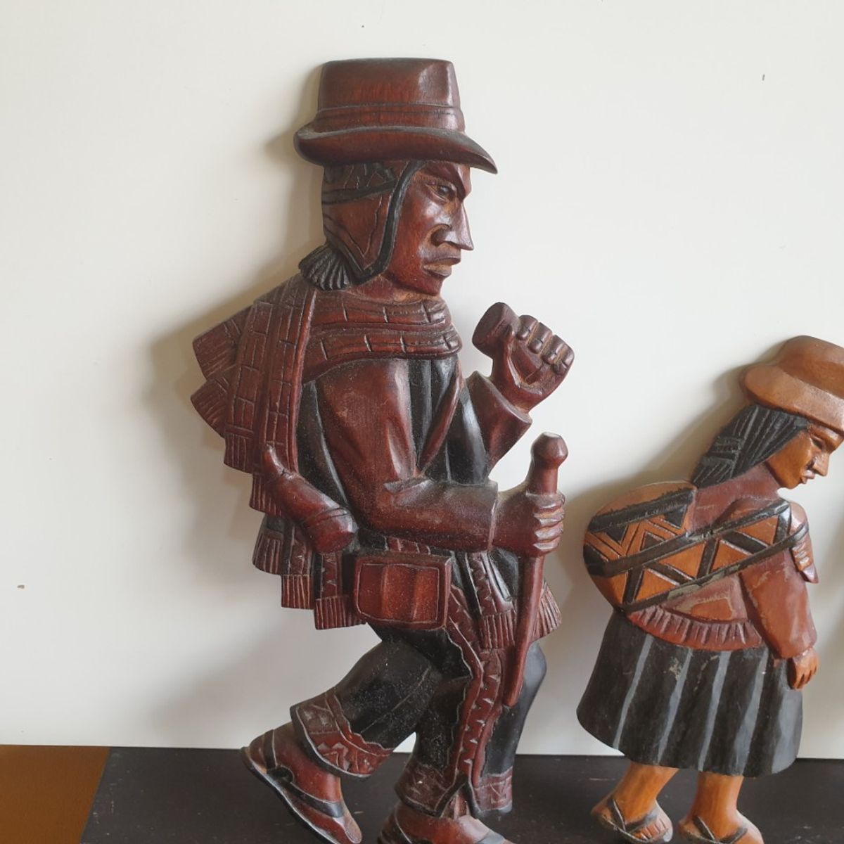 Peruaans Gezin Vintage Houtsnijwerk Muurhangers image 8
