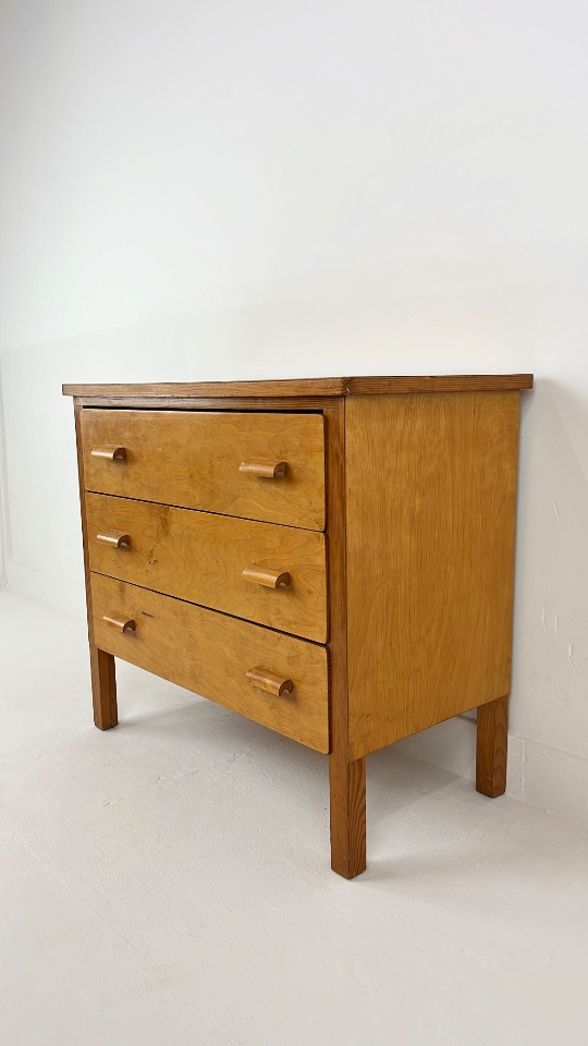 Zweedse Vintage Berken Fineren Ladekast Saraby image 11
