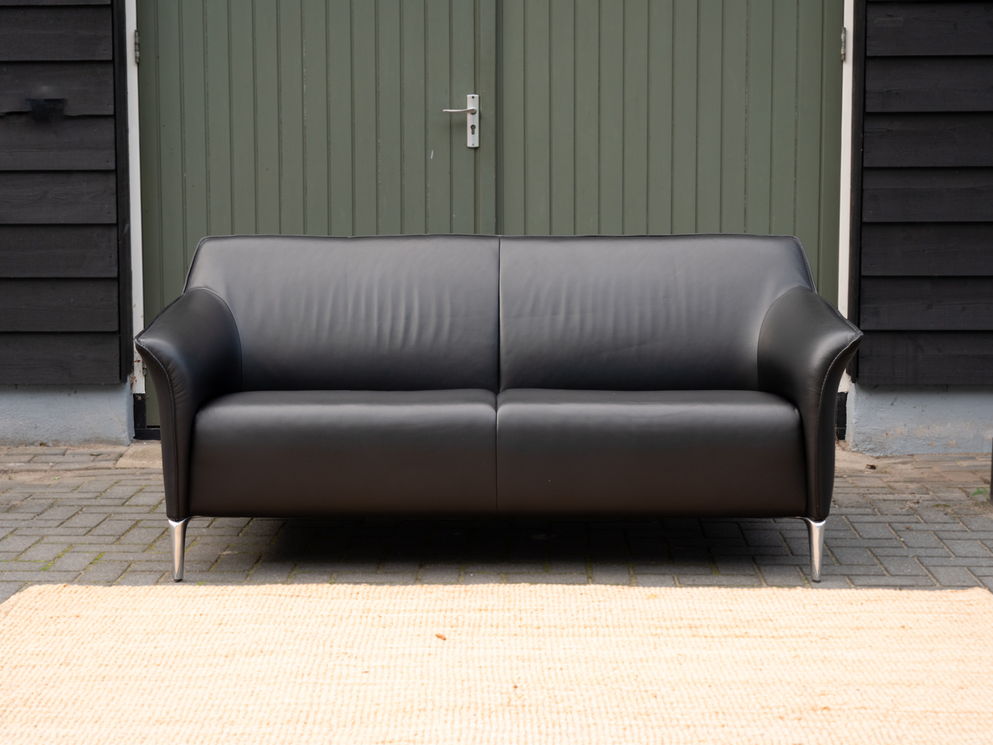 Leolux Mayon | 2,5-zits Leren Design Bank | Zwart image 2
