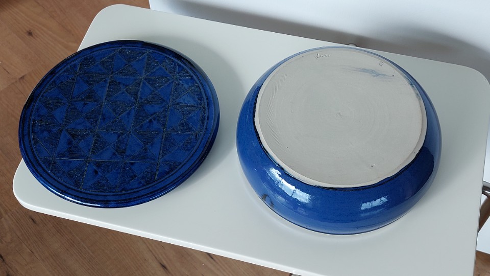 Koektrommel Keramiek Blauw In Bitossi Stijl. image 11