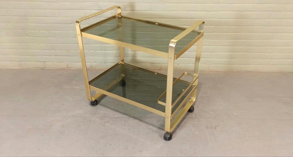 Vintage Trolley Barcart Serveerwagen, Av Handwerk image 12