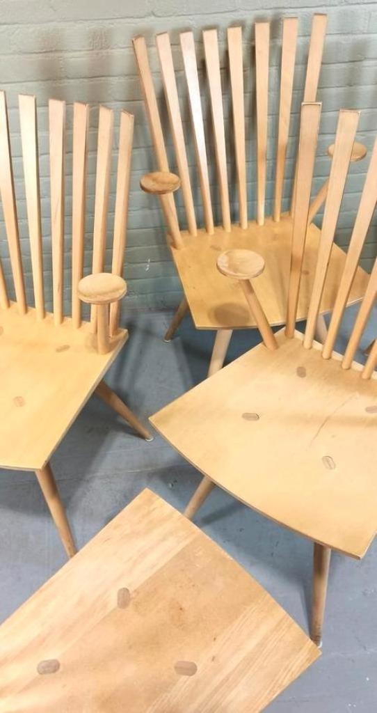 Set Van 5 Deens Design 'mikado' Stoelen, Kvist image 12