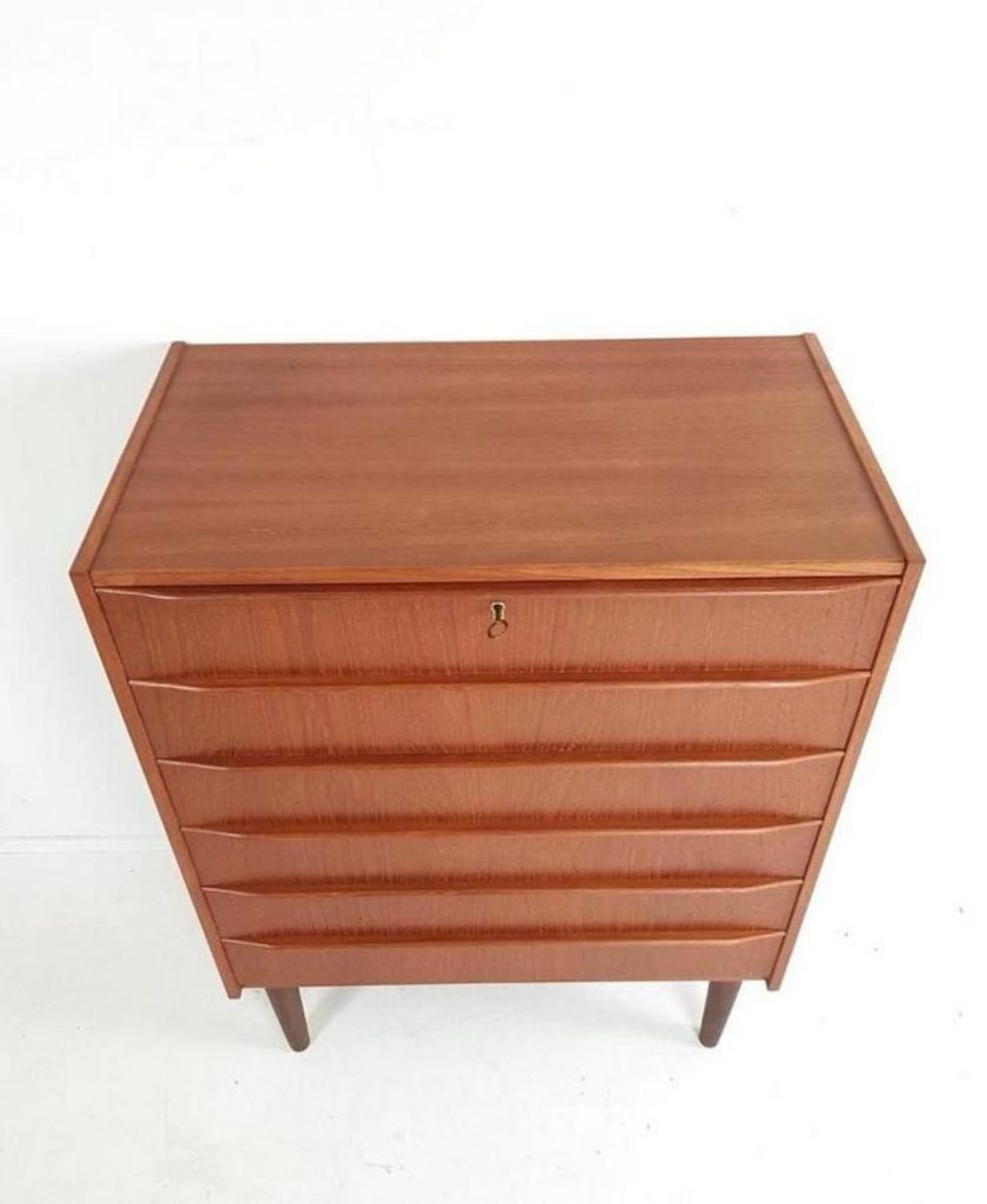 Vintage Teak Houten Ladenkast Deens 6 Lades Chest Of Drawers image 5