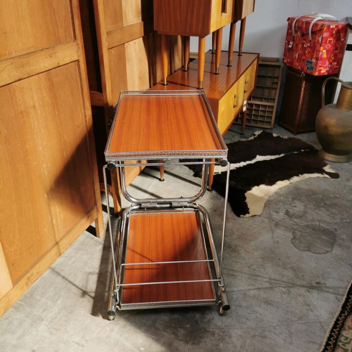 Vintage Mid Century Trolley Barcart Drankenkar Butlerwagen Serveerwagen 1 image 11