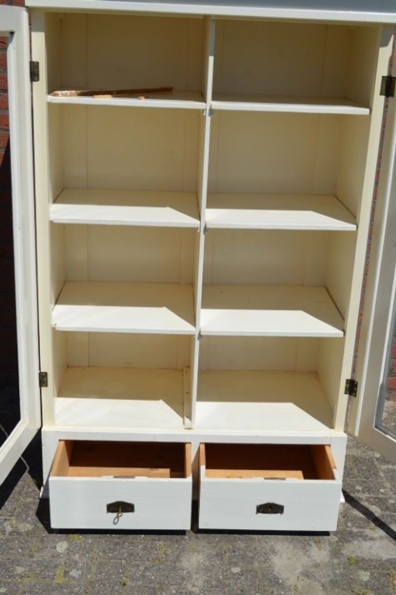 Oud Grenen Kledingkast Wit Geschilderd image 2