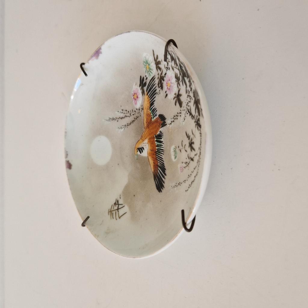Antiek Wandbordje Schotel Met Vogel image 5