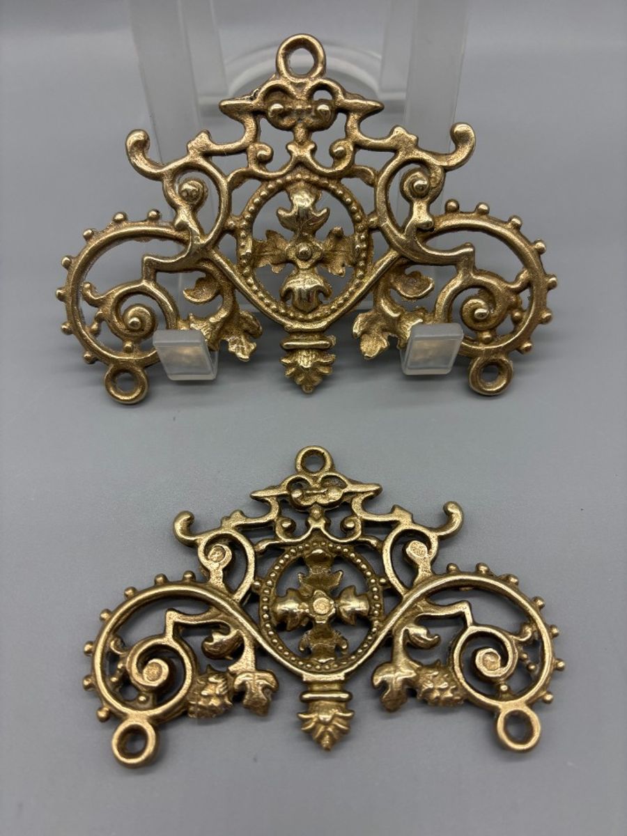 Set Antiek Koperen Ornamenten 2 Stuks image 5