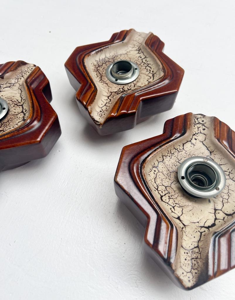 Set Van 3 Keramieken Wandlampen Van Pan Keramik, 1960's image 7