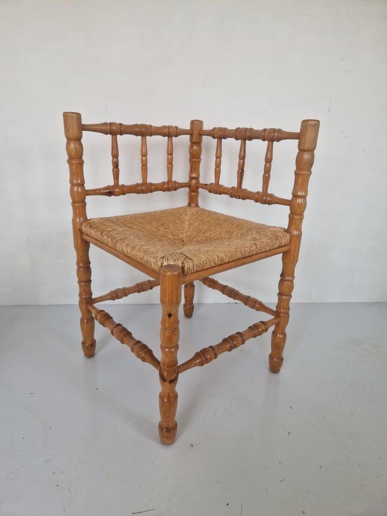 Vintage Bohemian Stijl Bamboe Hoekstoeltje Jaren 70. image 2