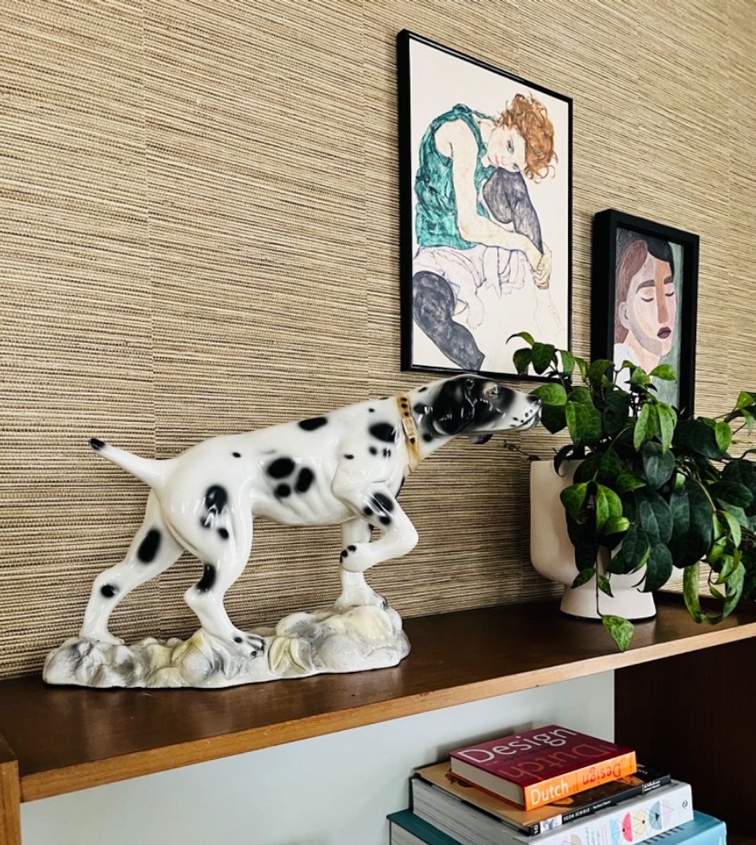 Grote Vintage Pointer Jacht Hond Keramiek image 11