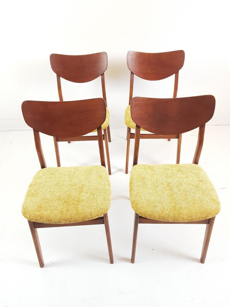 4 Deense Stoelen Teak Fineer Okergeel | Dining Chairs Danish image 6