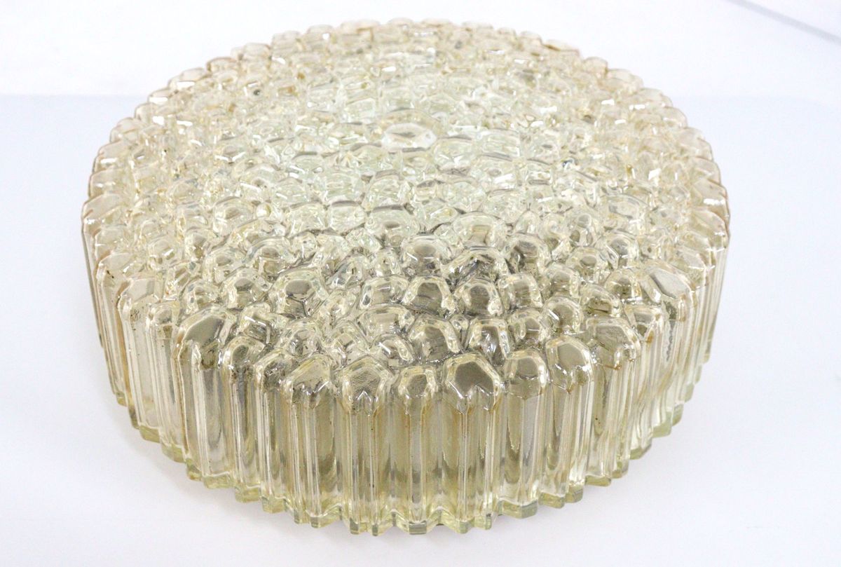 Glashütte Limburg Plafondlamp Plafonniere Amberkleurig Vintage image 6