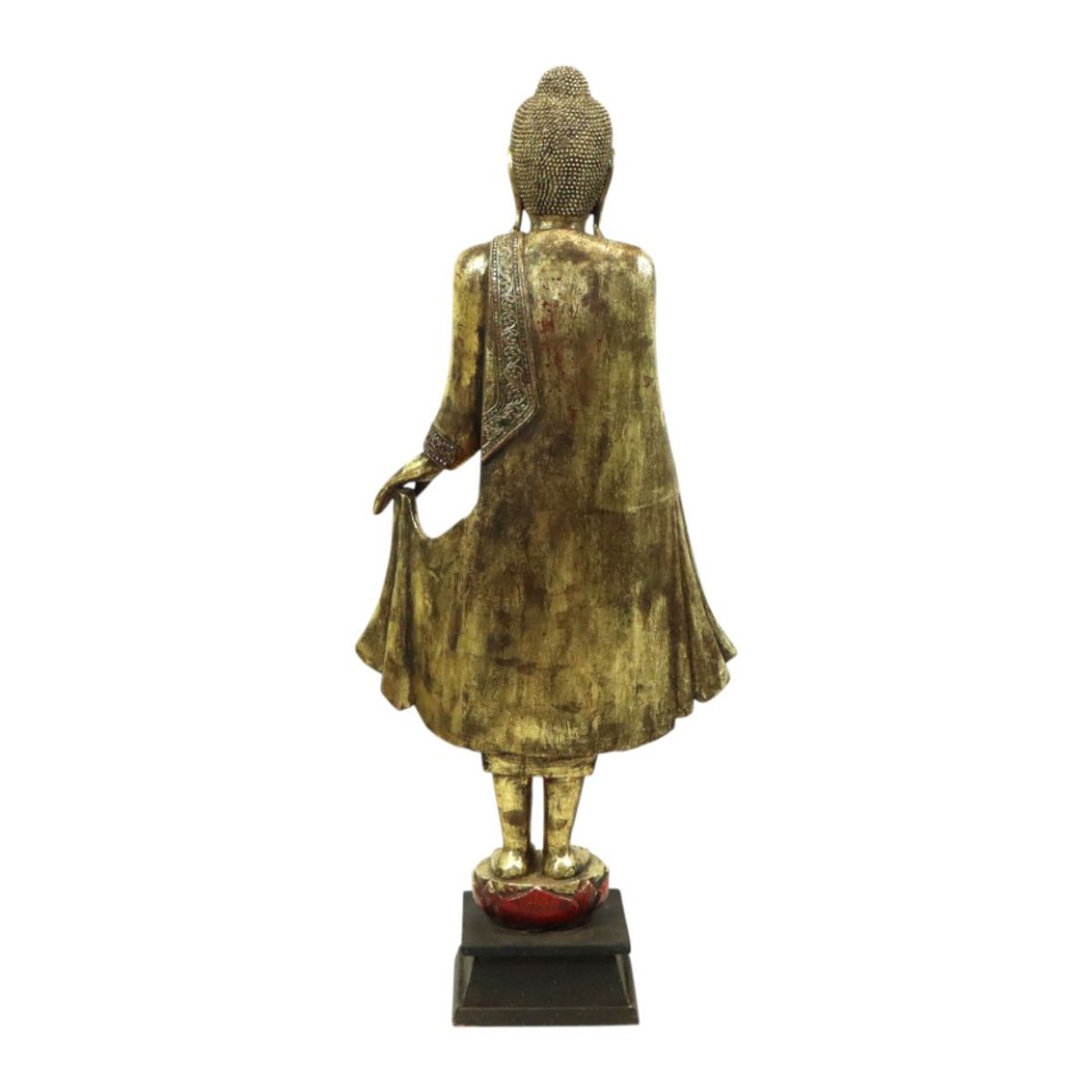 Enorm Boeddhabeeld Verguld Hout Mandalay Birma 140cm image 12