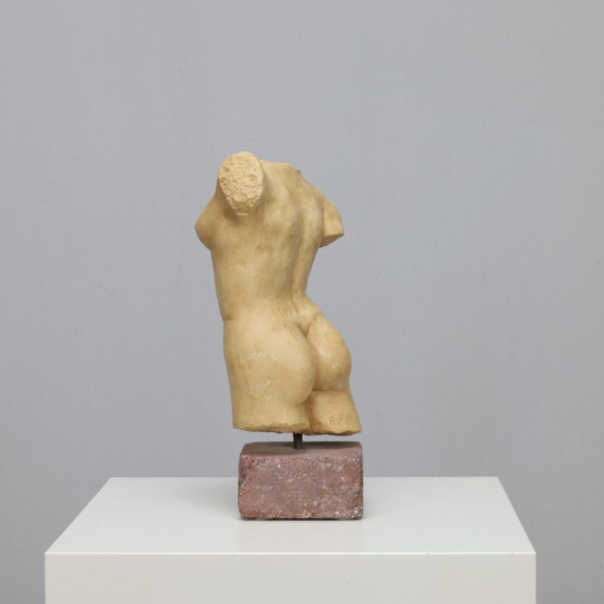 Sculptural Female Torso Signed Ac image 3