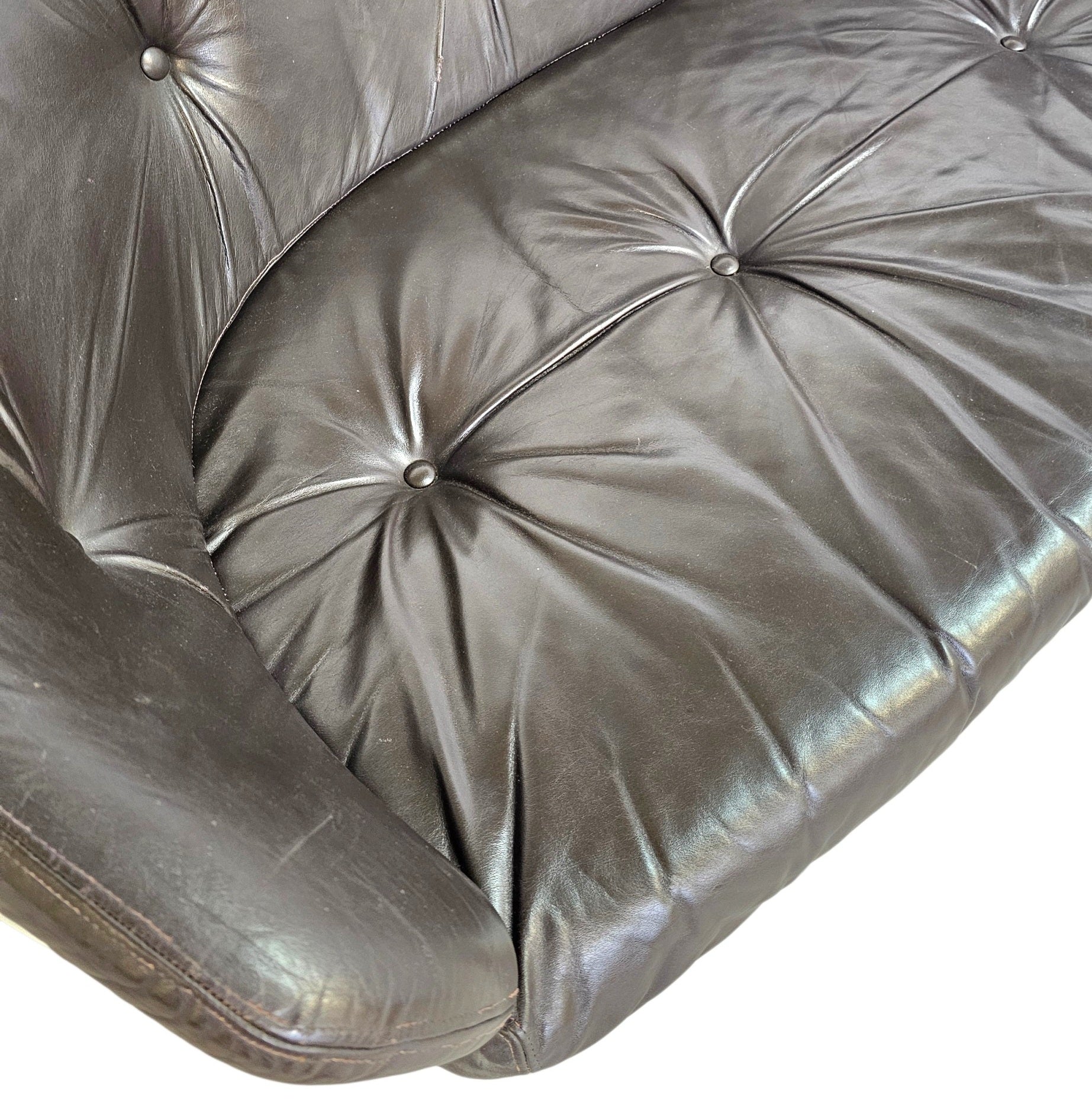 Bz49 Sofa By Hans Ell For 't Spectrum / 1970 / Dark Brown Leather image 9