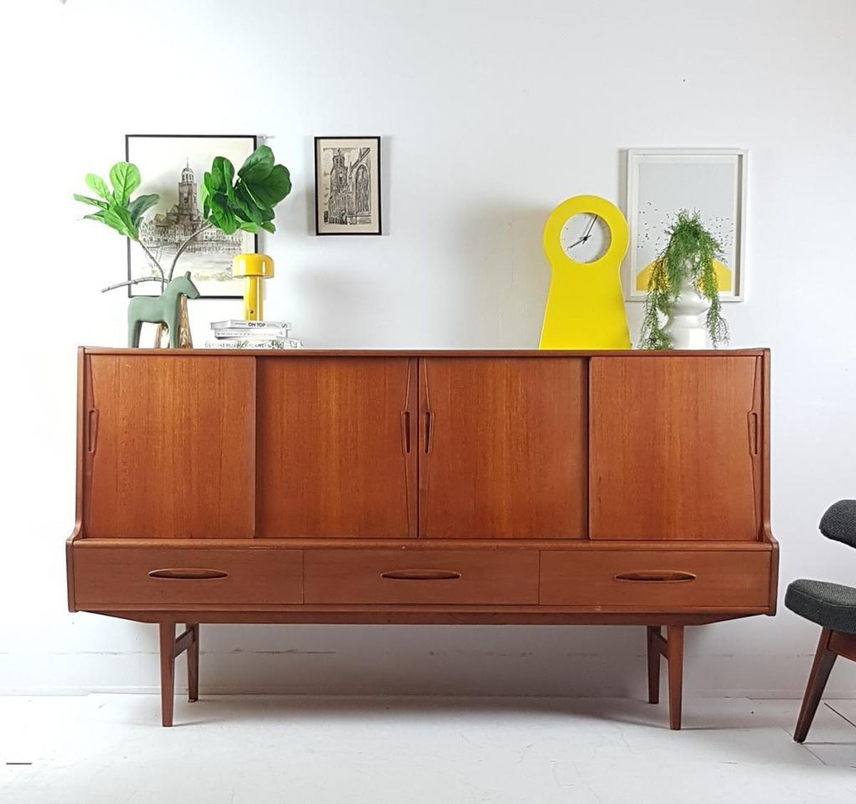 Vintage Deens Highboard | Drankenkast Buffetkast Teak Danish image 5