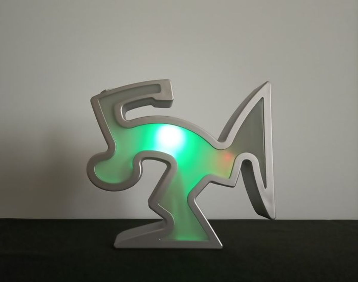 Keith Haring La Linea Lamp Osvaldo Cavandoli Zilver (nieuw In Originele Verpakking) image 8