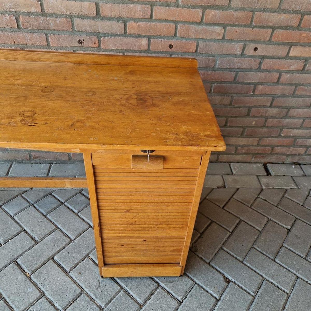 Antiek Artdeco Bureau Beuken Bureau Vintage image 14