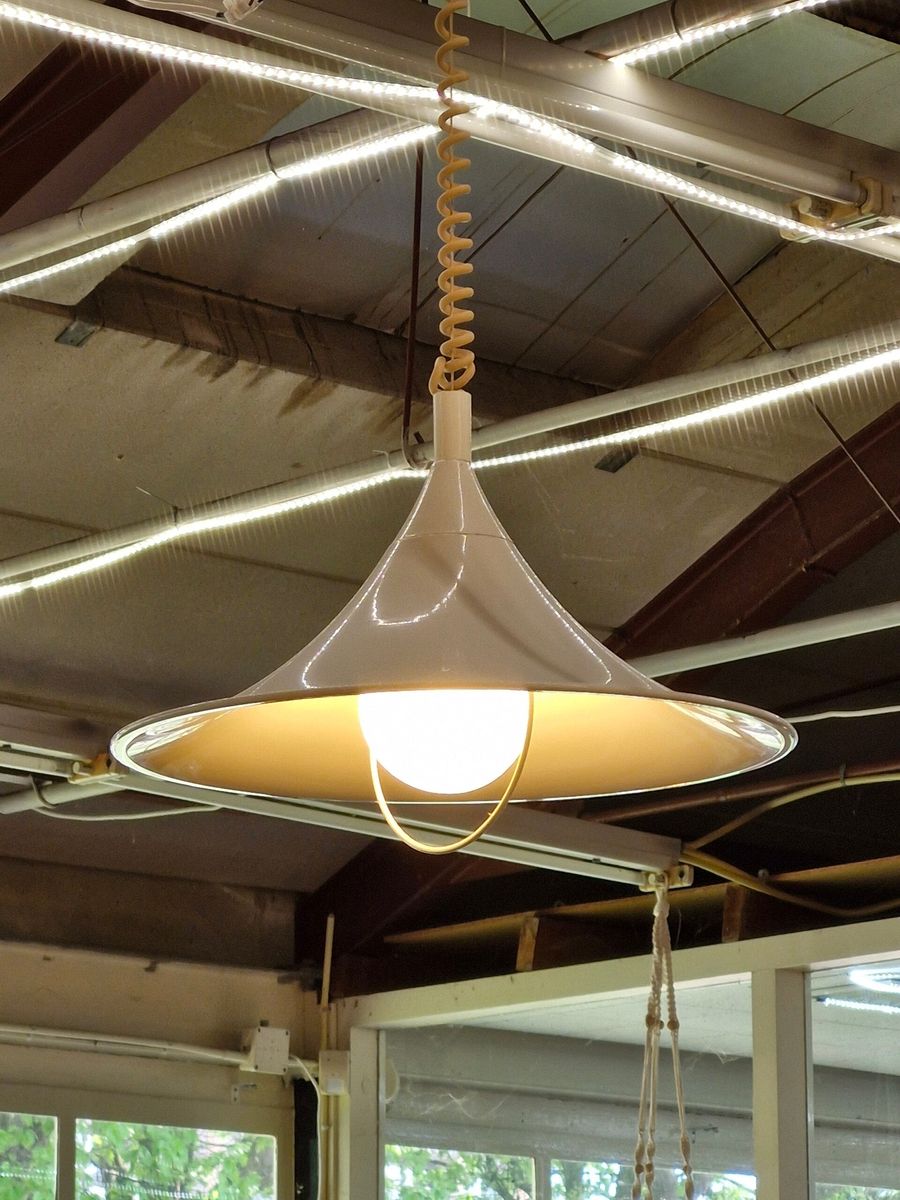 Vintage Heksenhoed Lamp Wit 70s image 3