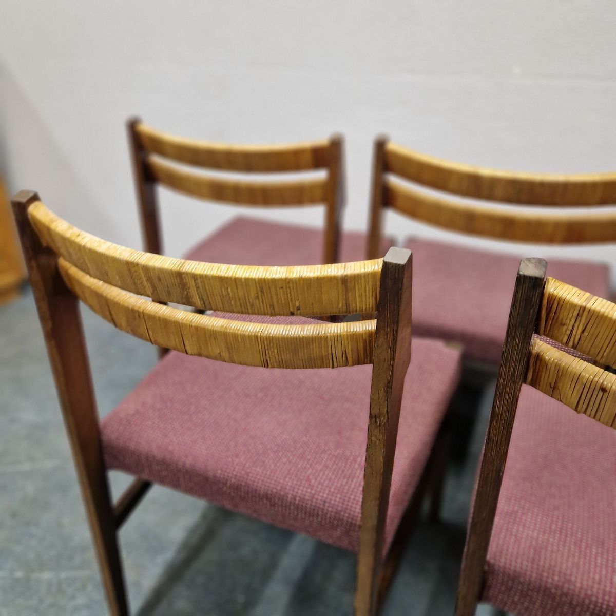 Set Van 6 Vintage Stoelen Eetkamerstoelen Jaren 60 Jaren 70 image 12