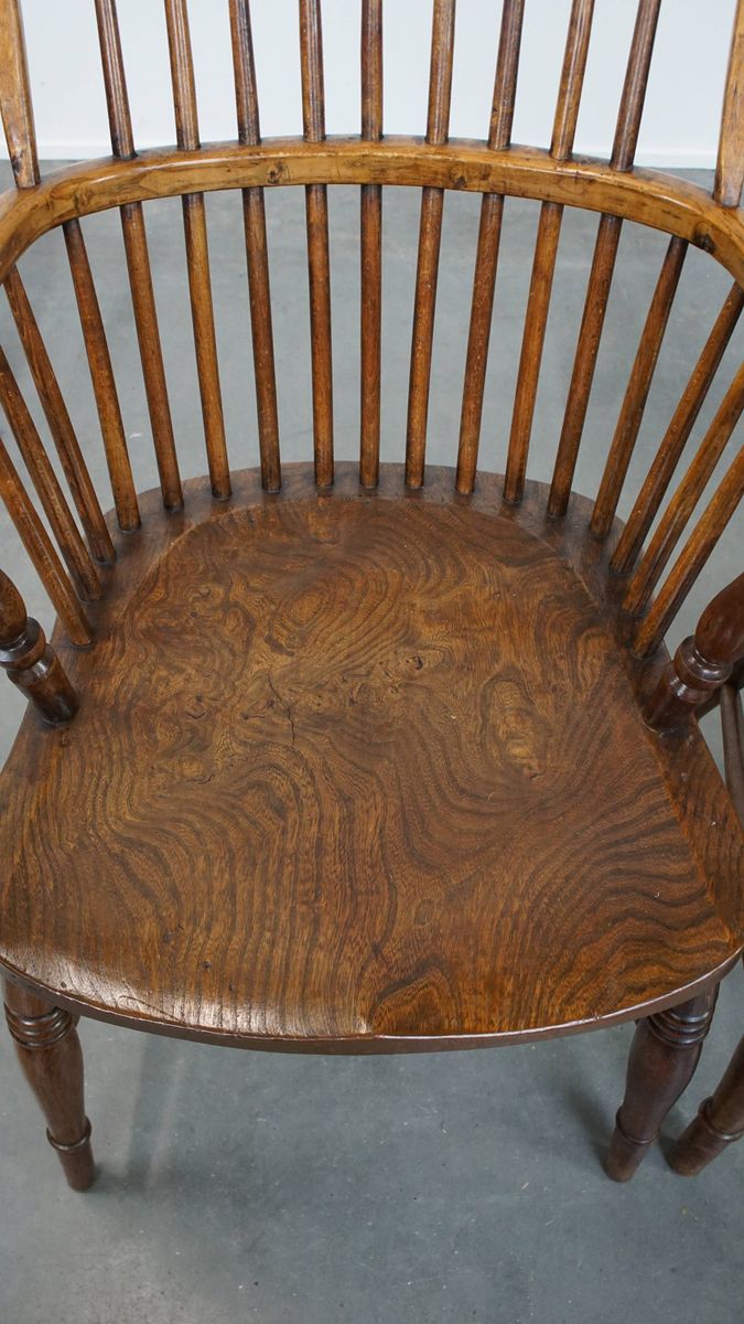 Geweldige Set Van 6 Antieke Engelse Windsor Stickback Chairs Uit De 19e Eeuw image 6