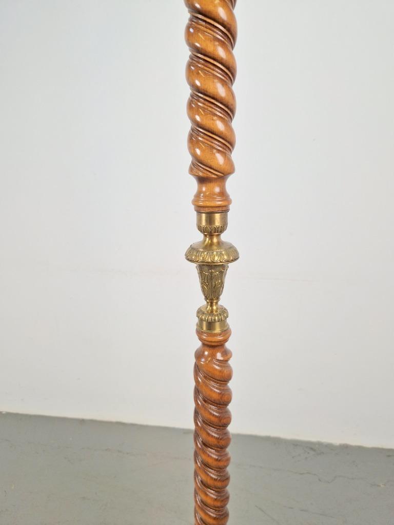 Regency Staande Kapstok Barley Twist Hout Messing Leeuwenkop image 6