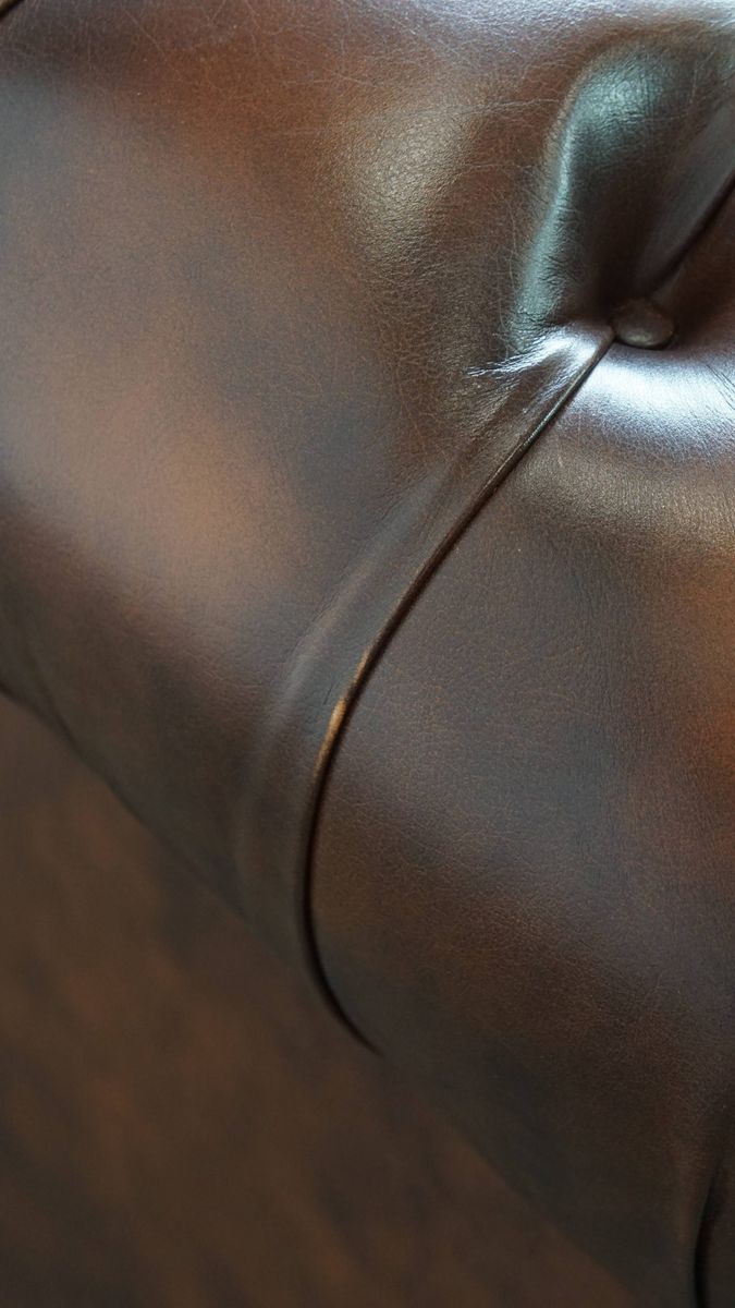 Klassieke En Luxe Bruine Engelse Rundleren Chesterfield 2 Zits Bank image 14