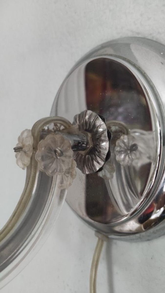 Vintage Brocante Wandlampje Met Glazen Pegels image 5