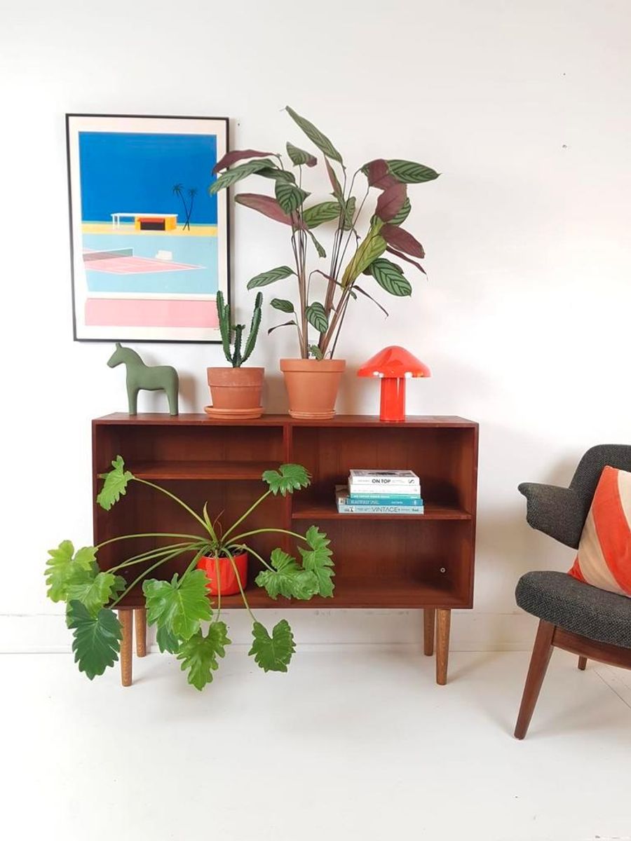 Vintage Deens Vakken Kastje Boeken Teak Hout Fineer image 3