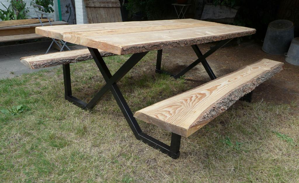 Prachtige Grote Boomstam Tuintafel 260 Cm image 5
