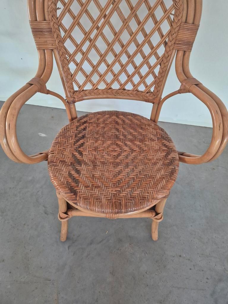 Vintage Boho Rotan Bamboe Stoel image 4