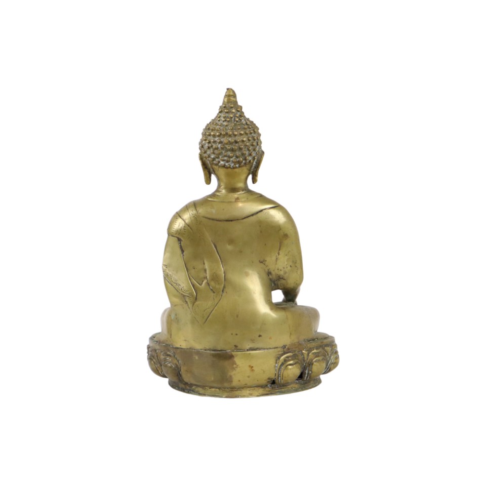 Grote Shakyamuni Boeddha Mudra Tibet Koper Messing Beeld Sculptuur 37Cm image 7